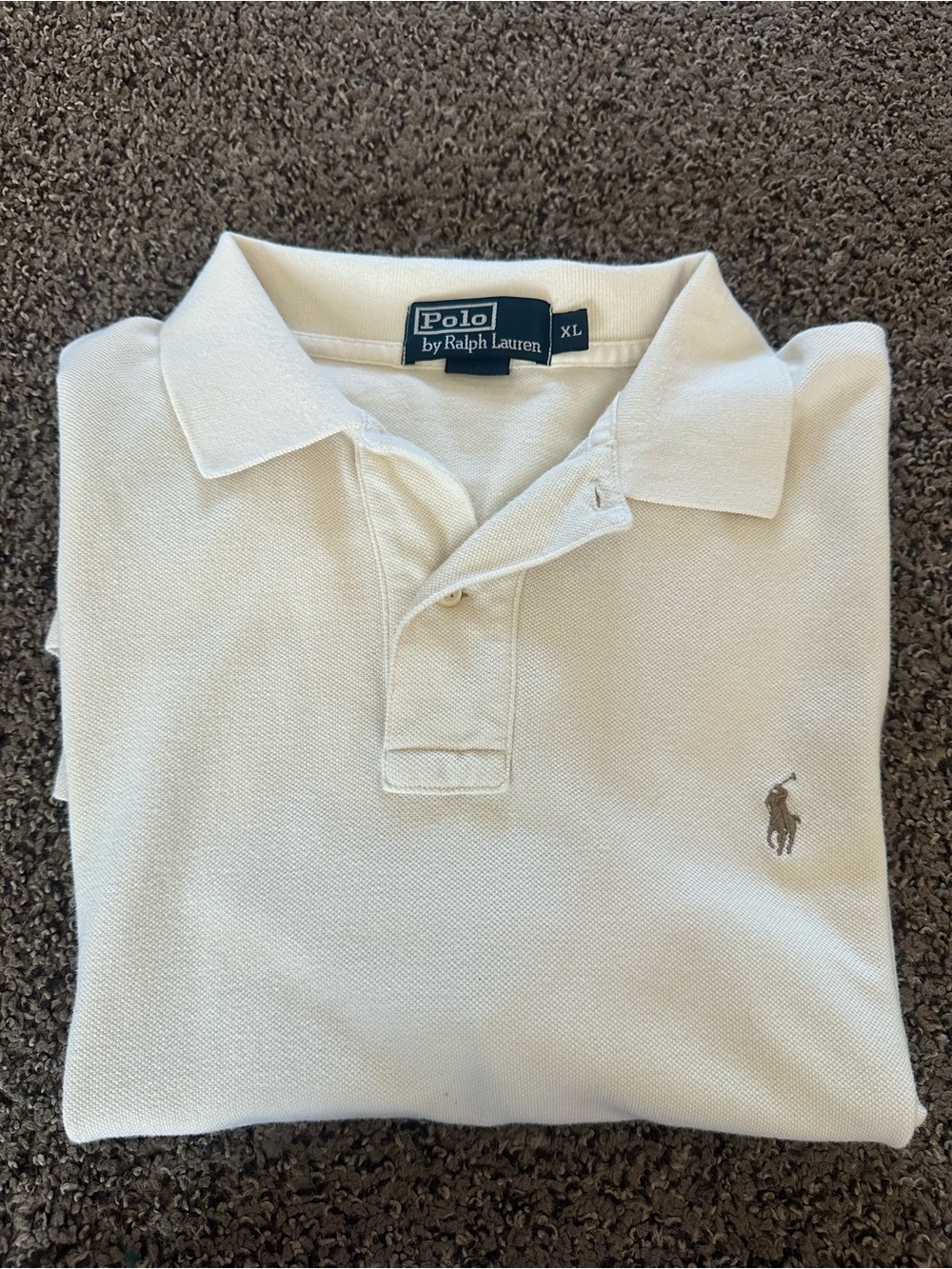 Vintage Ralph Lauren Men’s Cream Polo - Picture 10 of 10